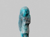 Aeg F 180  Aeg F 180, Ende 20. bis 25. Dynastie, Uschebti-Aufseher, Dunkelblaue Fayence, H 5,0 cm, B 1,8 cm, T 1,6 cm : Bestandskatalog Ägypten, Museumsfoto: Claus Cordes